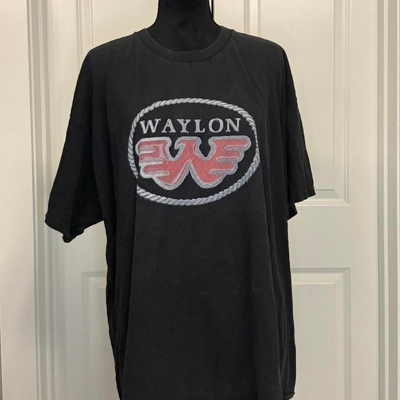 The Unbranded Brand Other - Vintage Waylon Jennings Black Graphic Tee | Country Music Shirt – Size XL